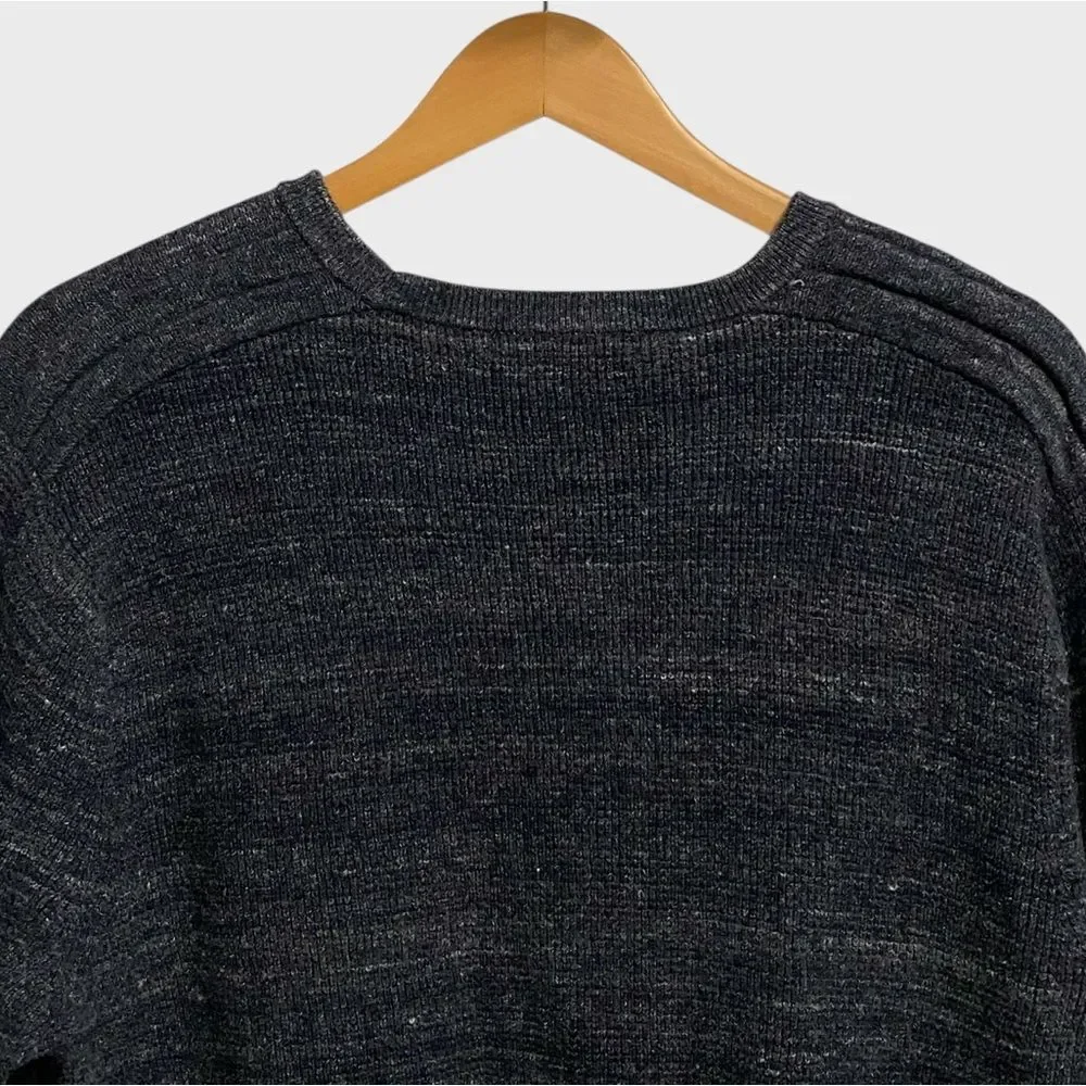Michael Kors Men's Wool Blend Charcoal Melange Crewneck Sweater Size XL Textured